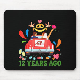 Tapis De Souris Marié il y a 12 ans couple drôle pour leur 12ème a