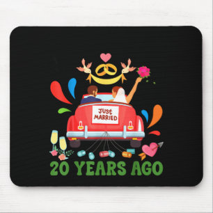 Tapis De Souris Marié il y a 20 ans couple drôle 20e anniversaire 