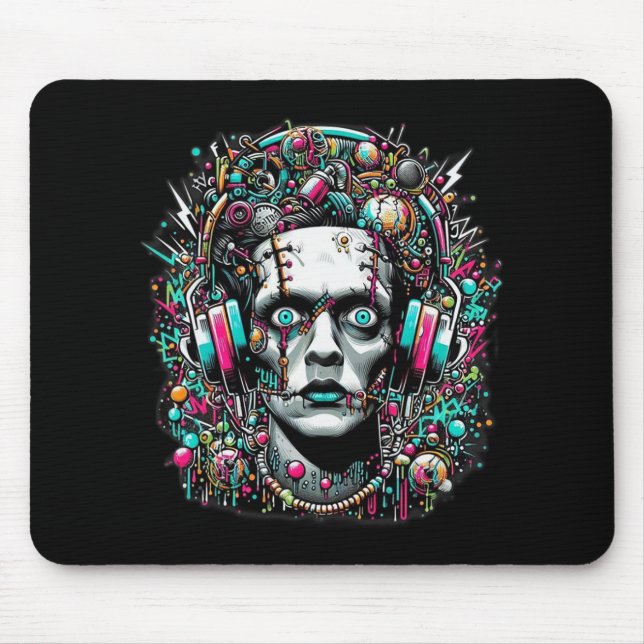 Tapis De Souris Mariée Cyberpunk De Frankenstein (Devant)