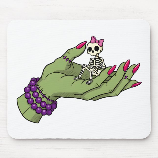 Tapis De Souris Mariée de Frankenstein main avec Skeleton Bow | J' (Devant)