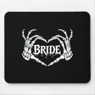 Tapis De Souris Mariée effrayante Squelette Mains Halloween Fiança