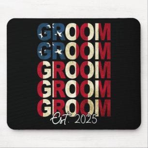 Tapis De Souris Mariée Marié Env. 2025 Drapeau États-Unis Jeunes M