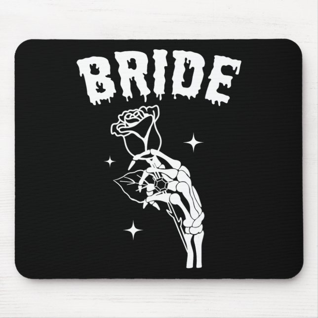Tapis De Souris Mariée Skeleton Mariage main Halloween Couples Mat (Devant)