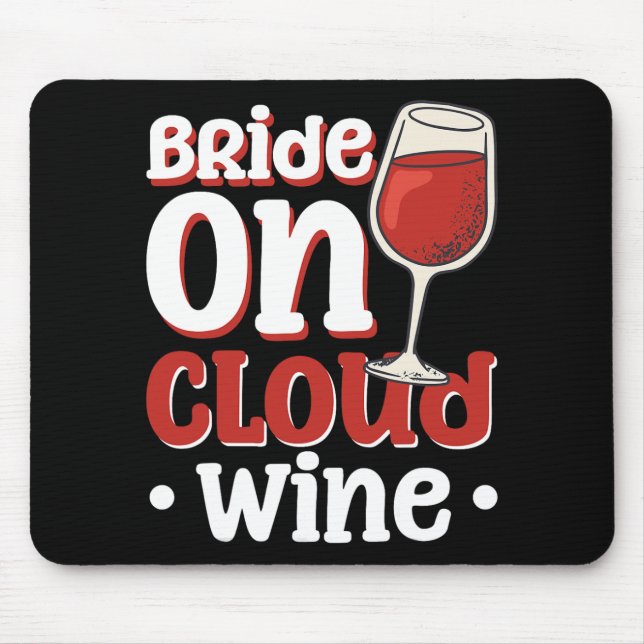 Tapis De Souris Mariée Sur Vin Nuageux 1 (Devant)