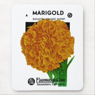 Tapis De Souris Marigold Vintage Seed Packet