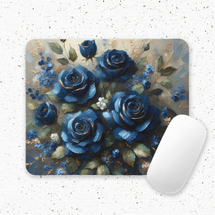 Tapis De Souris Marine Bleu Rose or doré Art impressionniste