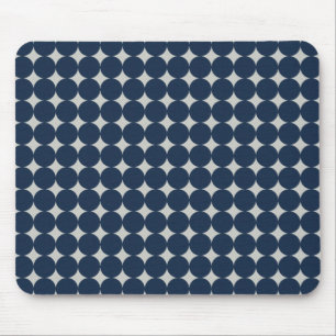 Tapis De Souris Marine Blue Circles et Silver Diamonds Motif Cadea