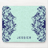 Marine Blue Lace Mint Green Damas