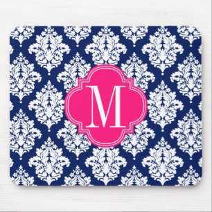 Tapis De Souris Marine élégante de damassé et décoré d'un