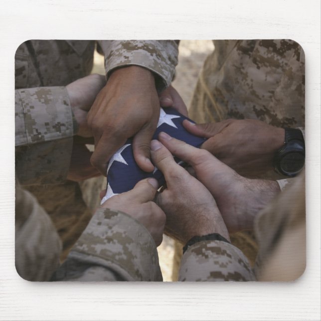 Tapis De Souris Marines plient un drapeau américain (Devant)