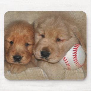 Tapis De Souris Marionnettes Golden Retriever avec Baseball