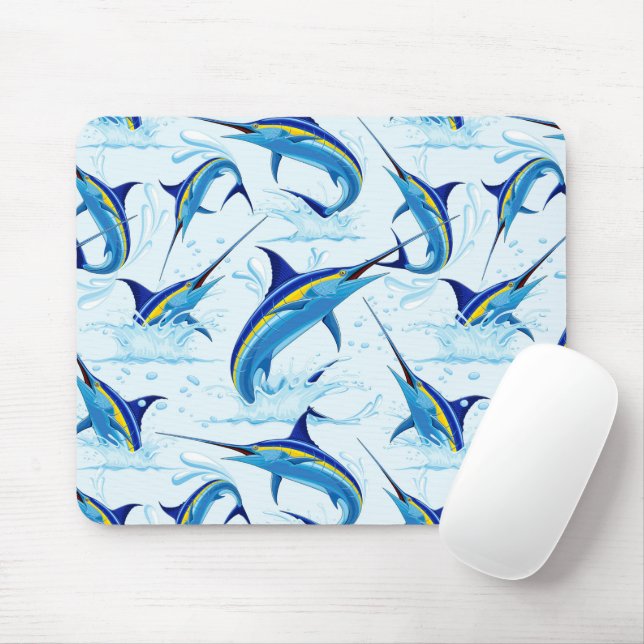 Tapis De Souris Marlin Bleu Jaillissant de l'Océan (Avec souris)