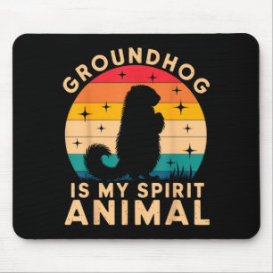 Tapis De Souris Marmotte est mon animal spirituel Fouineur Marmott