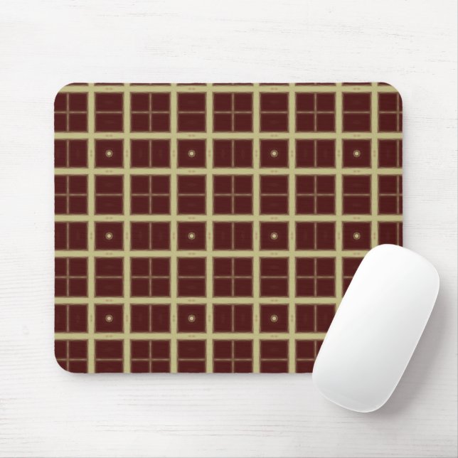 Tapis De Souris Maroon Square Tiles Mouse Pad (Avec souris)