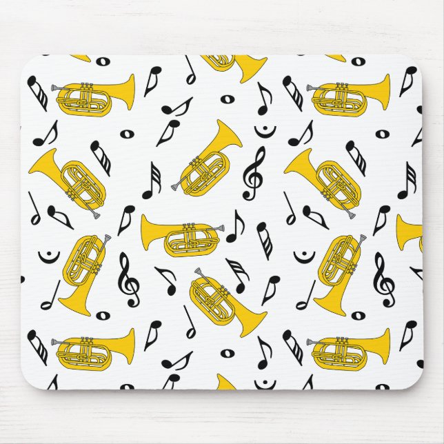Tapis De Souris Marquage Baritone Notes musicales Clés Treble (Devant)