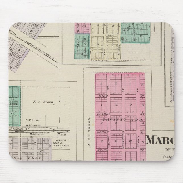 Tapis De Souris Marquette, Conway, Galva, Elyria, Ames, Kansas (Devant)