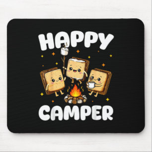Tapis De Souris Marshmallow Happy Camper Drôle Hommes Femmes Campi
