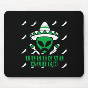 Tapis De Souris Martian Alien illégal Zone mexicaine-51 Hallowee a