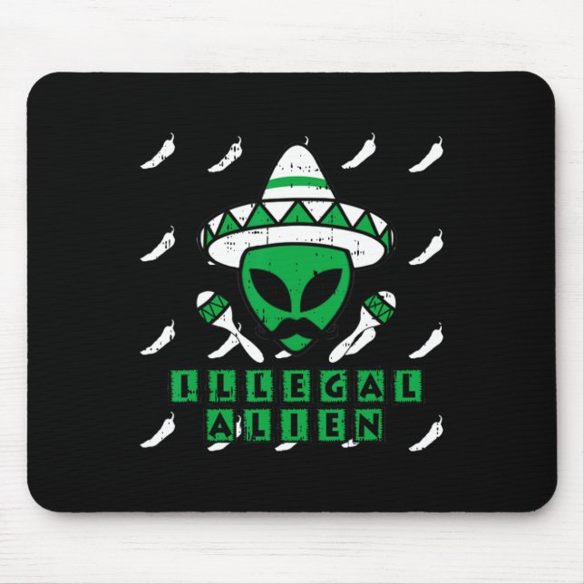 Tapis De Souris Martian Alien illégal Zone mexicaine-51 Hallowee a (Devant)