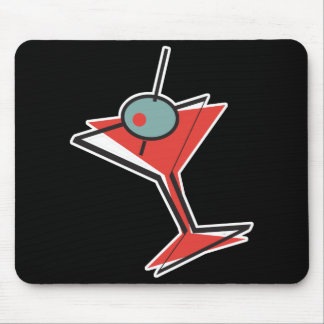 Tapis De Souris martini à l'olive rétro