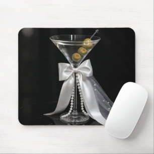 Tapis De Souris Martini avec un voile de mariée et perles
