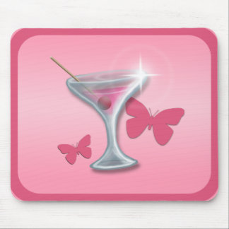 Tapis De Souris Martini papillon rose mousepad