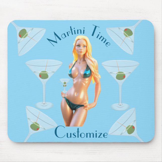 Tapis De Souris Martini time Bikini Babe Thunder_Cove  (Devant)