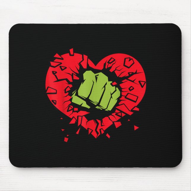 Tapis De Souris Marvel Hulk Smash Heart Saint-Valentin  (Devant)
