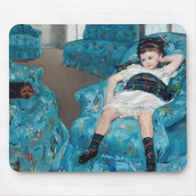 Tapis De Souris Mary Cassatt - Petite fille dans un fauteuil bleu (Devant)