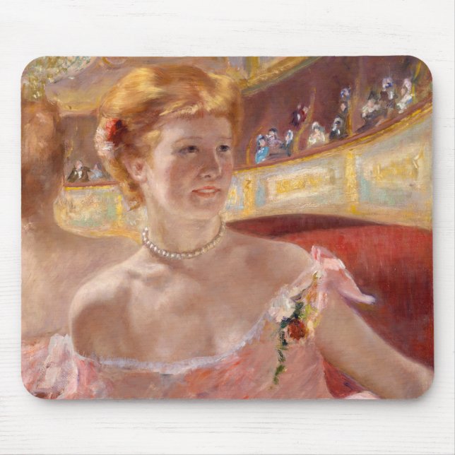 Tapis De Souris Mary Cassatt - Woman with Pearl Necklace in a Loge (Devant)