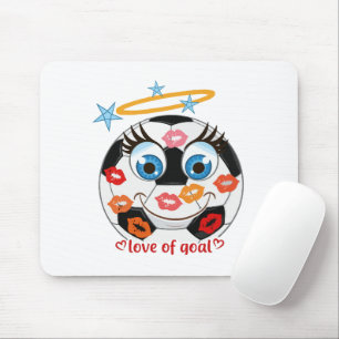 Tapis De Souris Mascotte Balle de Football Embrassée
