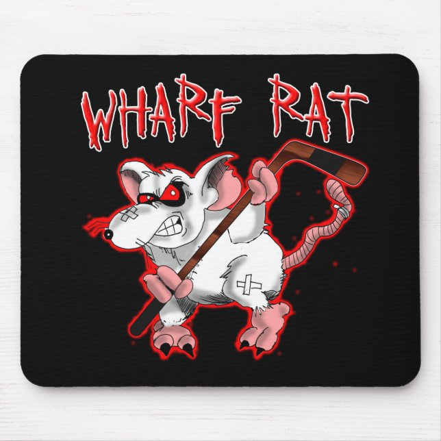 Tapis De Souris Mascotte de bande dessinée de rat de quai (Devant)