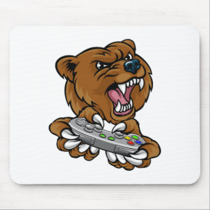 Tapis De Souris Mascotte de joueur de Gamer d'ours