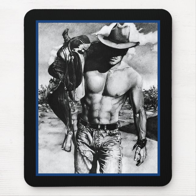 Tapis De Souris Masculine Homme Art Cool Alpha Cowboy (Devant)
