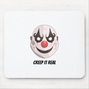 Tapis De Souris Masque de clown effrayant Creep It Real Graphique