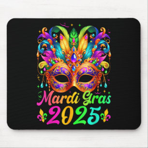 Tapis De Souris Masque de Mardi Gras 2025 Plumes Costume de Famill