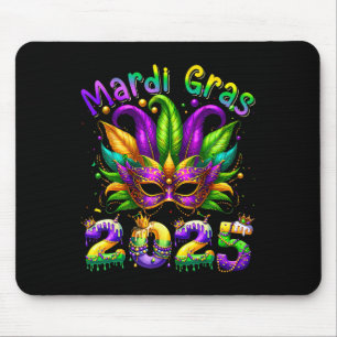 Tapis De Souris Masque de Mardi Gras 2025 Plumes Costume de Famill