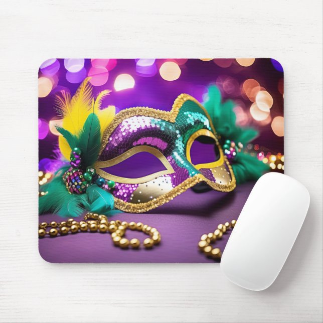 Tapis De Souris Masque de Mardi Gras avec éclairage Bokeh (Avec souris)