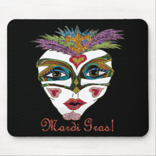 Tapis De Souris Masque de plumes de Parties scintillant Mardi Gras