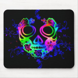 Tapis De Souris Masque d'Halloween mexicain coloré Mousepad
