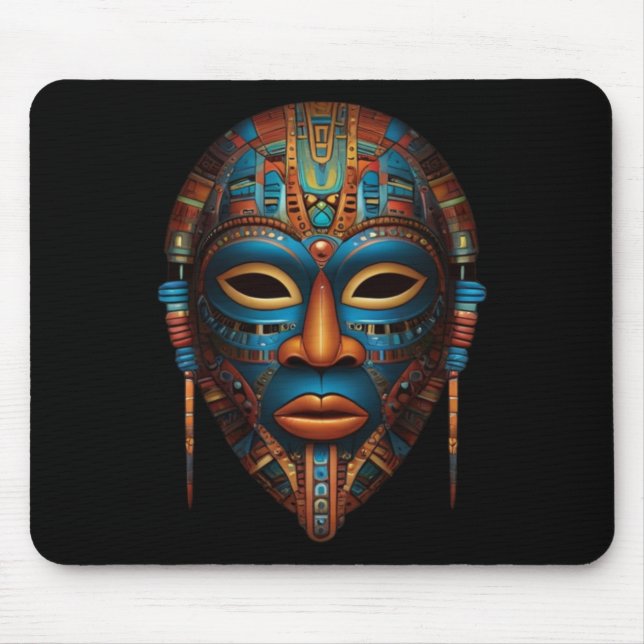 Tapis De Souris Masque Et Visage Africains (Devant)