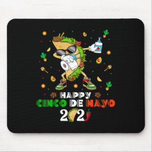 Tapis De Souris Masque facial Dabbing Taco Cinco De Mayo 2021 Quar