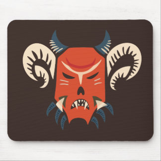 Tapis De Souris Masque mauvais de démon avec des klaxons