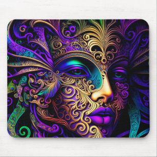 TAPIS DE SOURIS MASQUES MARDI GRAS AUX COULEURS CLAIRES