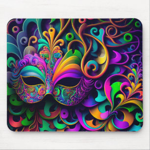 TAPIS DE SOURIS MASQUES MARDI GRAS AUX COULEURS CLAIRES