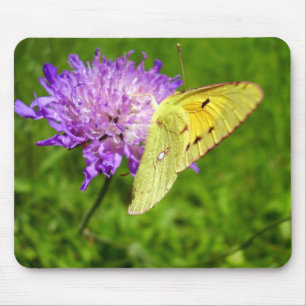 Tapis De Souris Mat de souris à papillon jaune nuageux