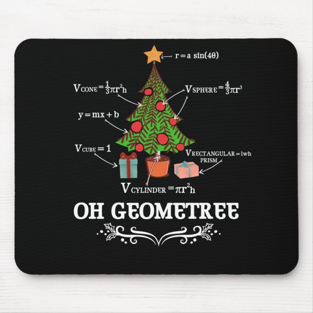 Tapis De Souris Math Geometry Arbre de Noël Geometree Enseignant (Devant)