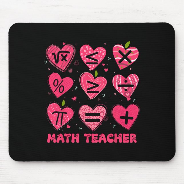 Tapis De Souris Math Saint-Valentin Enseignant Math Symboles Arith (Devant)