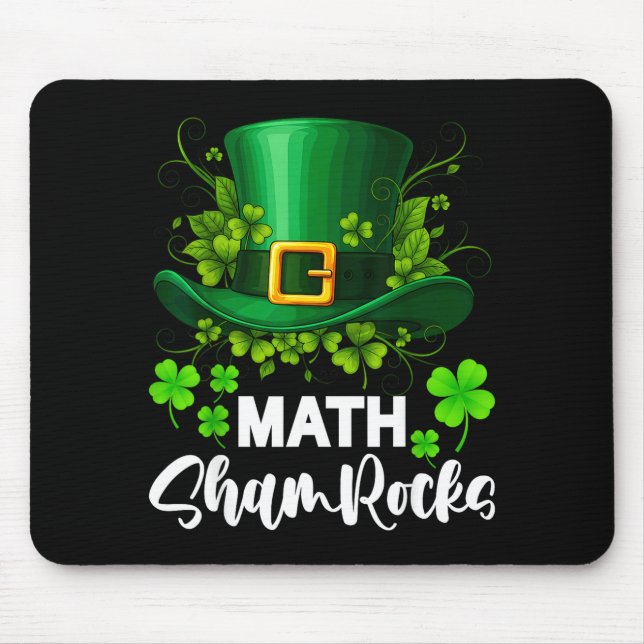 Tapis De Souris Math Shamrocks Journee St. Patrick École  (Devant)