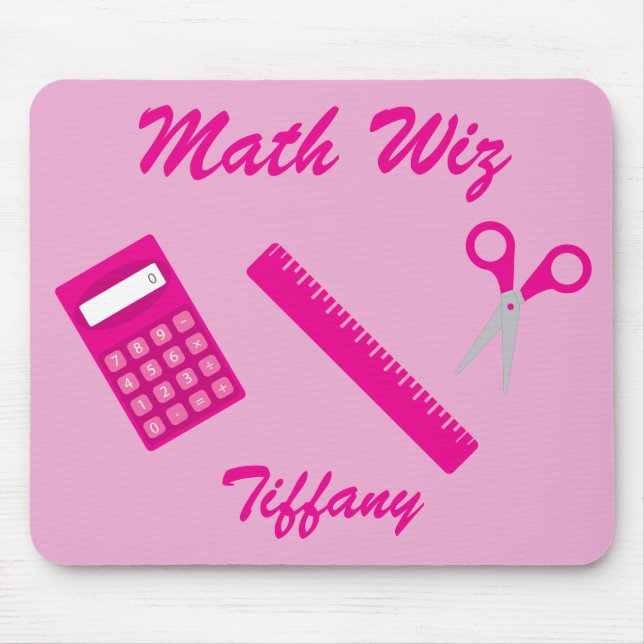 Tapis De Souris Math Wiz en rose (Devant)